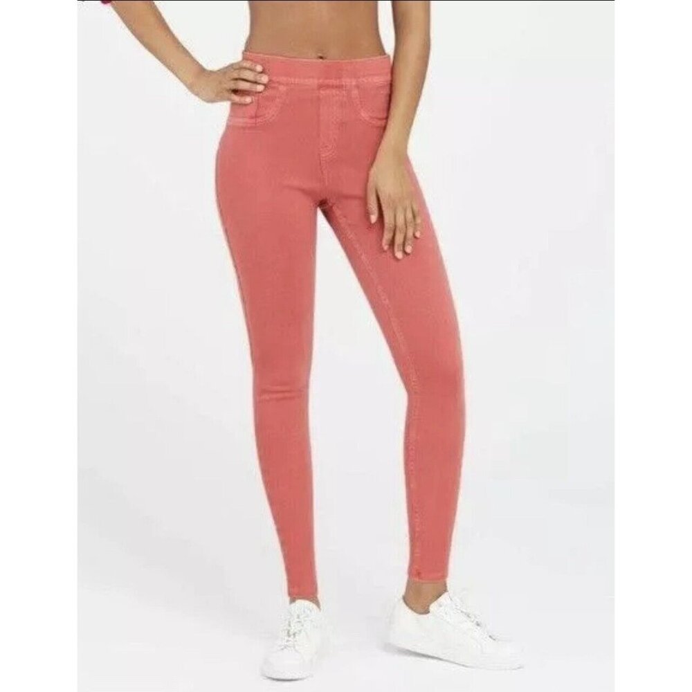 Spanx Leggins Pants Size XL Women’s Ankle Jeanish Island Orange Flawed
